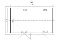 Lasita Maja Gartenhaus Tuvalu XL 300 x 500 cm Grundriss