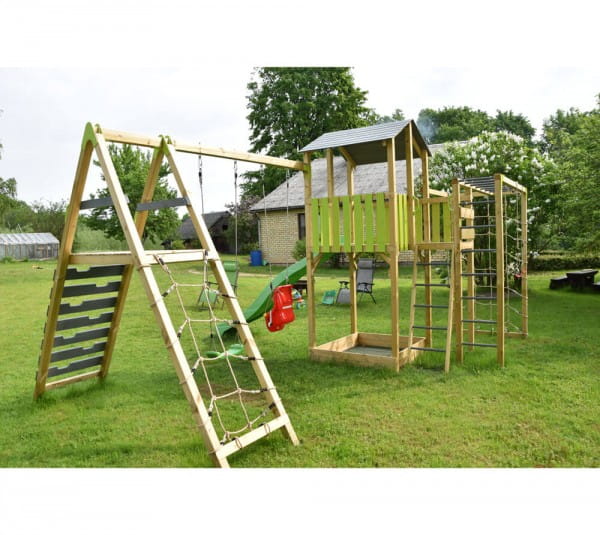 Wendi Toys Spielplatz Dino inklusive Klettergerüst, Rutsche, Schaukel & Sandkasten