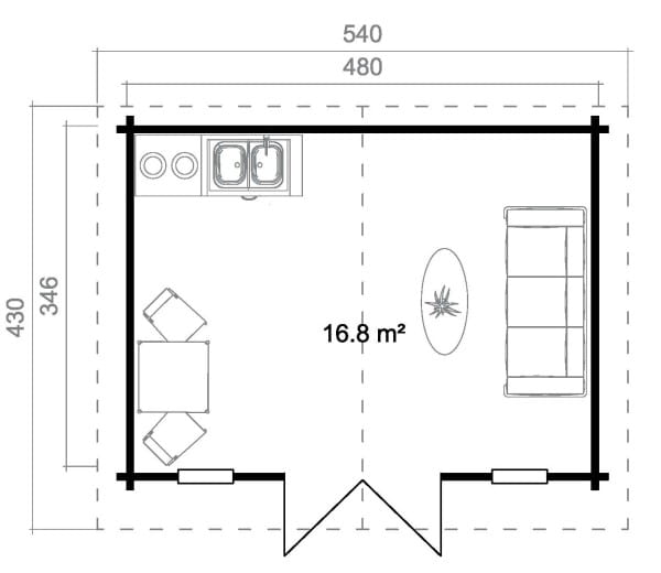 Lasita Maja Gartenhaus Elgin 70 Grundriss