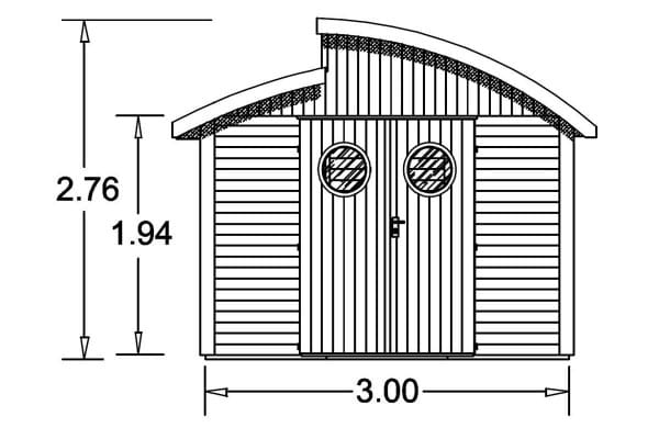 Gartenhaus Nautic 300 x 304 cm Masse