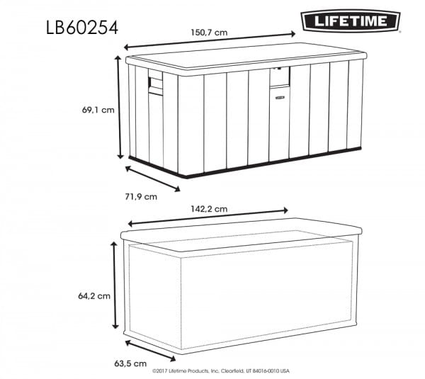 Lifetime Gartenbox Kissenbox Aufbewahrung sandfarbig Masse