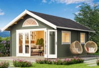 Lasita Maja Garten- und Freizeithaus Caroline 2.3 mit Schlafboden grüngrau