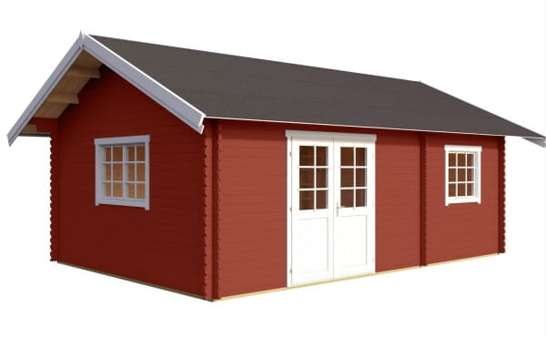 Lasita Maja Gartenhaus Freizeit- Gartenhaus Caroline Gold mit Schlafboden Schwedenrot
