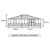 Juliana Gewächshaus Grand Oase anthrazit - 3 mm Sicherheitsglas - für Mauer - 18,8 m²
