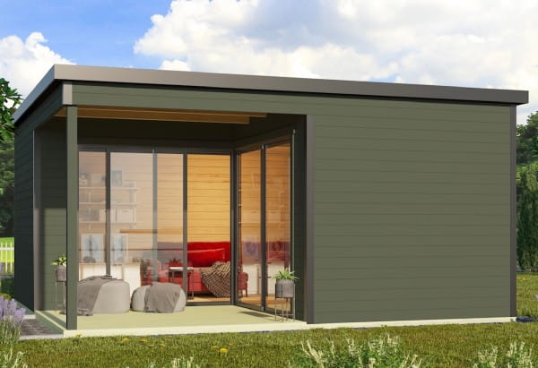 Lasita Maja Loggia Gartenhaus Domeo 6 Grüngrau