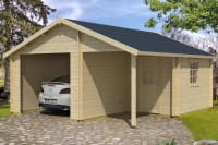 Lasita Maja Holzgarage Nevis ohne Holztor naturbelassen