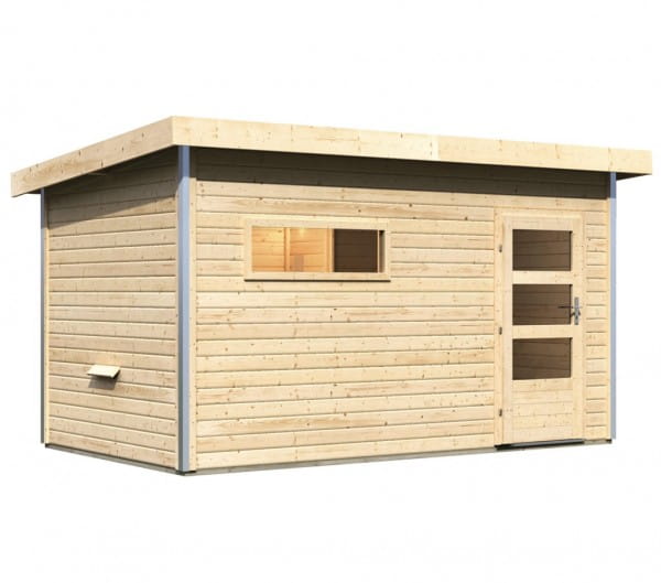 Karibu 38 mm Saunahaus Skrollan 3 naturbelassen