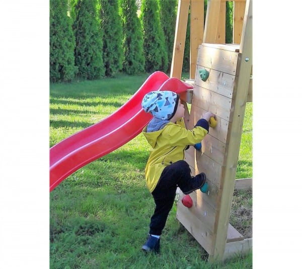 Wendi Toys Spielturm Salamander Stelzenhaus Kletterturm inkl. Rutsche & Kletterwand
