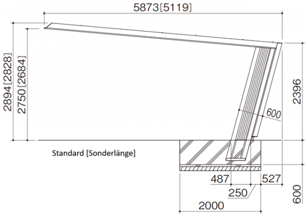 Ximax Carport My-Port 7 Typ 60 Seitenansicht