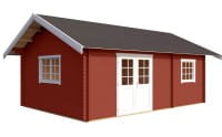 Lasita Maja Gartenhaus Freizeit- Gartenhaus Caroline Gold mit Schlafboden Schwedenrot