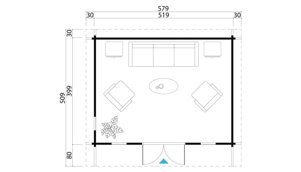 Lasita Maja Pultdach Gartenhaus Barbados 5 Grundriss