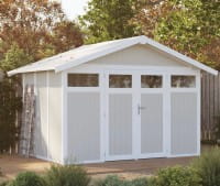 Kunststoff Gartenhaus Utility V 7,5 von Grosfillex weiss/graugrün