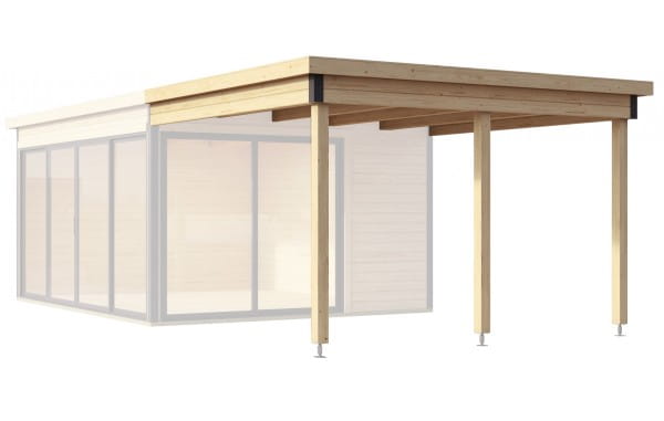 Gartenhaus Domeo 3 & 4 Dachverlängerung unbehandelt