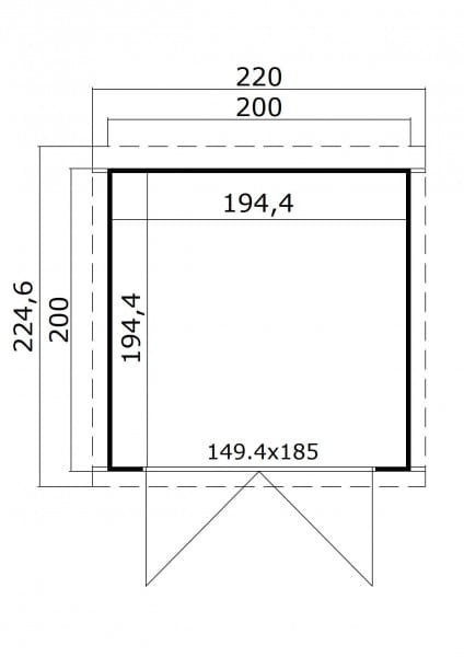 Lasita Maja Gartenhaus Zambezi 1 Grundriss