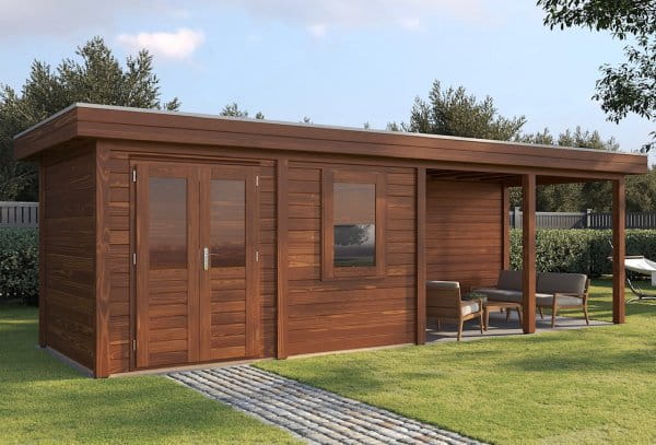 Lugarde Gartenhaus Hagen 764 x 250 cm braun