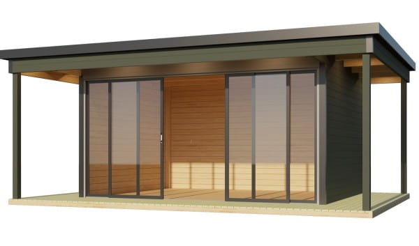 Lasita Maja Loggia Gartenhaus Domeo 4 Grüngrau