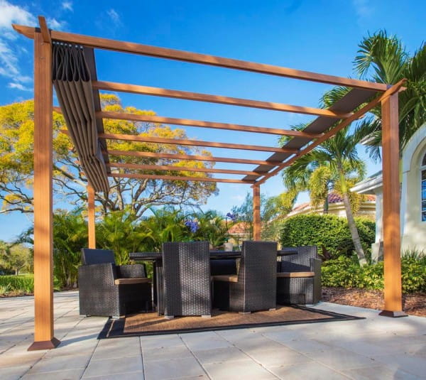 Paragon Outdoor Aluminium Pavillon Gazebo Florida hellbraun 350 x 350 cm