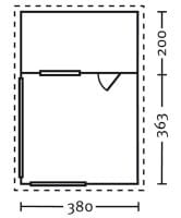 Gartenhaus Alicante 2, 380 x 563 cm