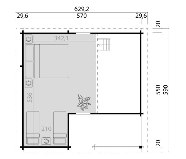 Lasita Maja Gartenhaus Tigris Grundriss
