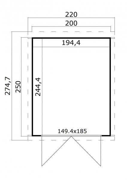 Lasita Maja Gartenhaus Zambezi 2 Grundriss