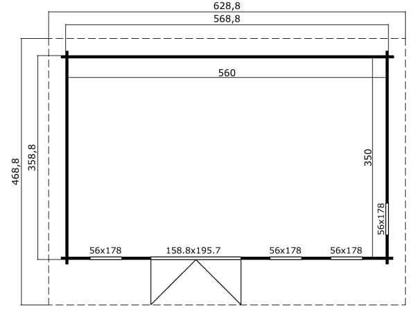 Lasita Maja Gartenhaus Bingham 6 Grundriss