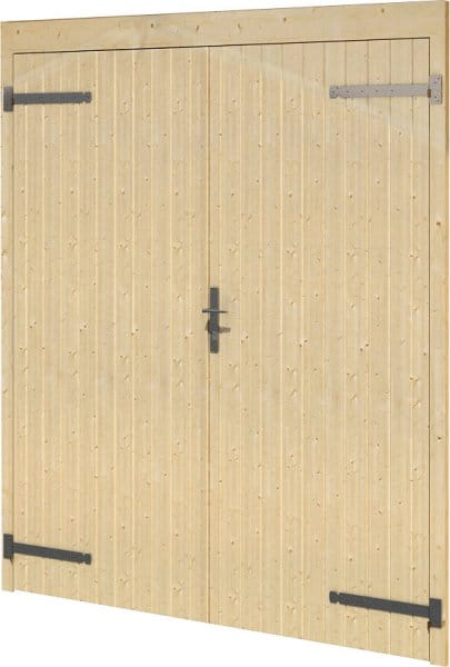 Holztor für Satteldach Holzgarage Mauritius 330 x 510 cm naturbelassen Lasita Maja