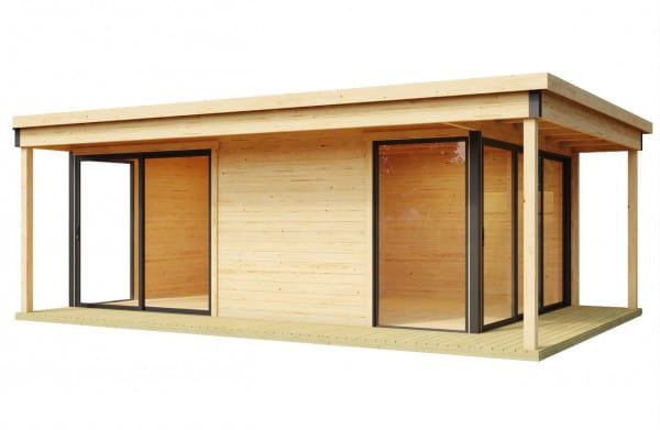 Lasita Maja Gartenhaus Domeo 3 Loggia unbehandelt